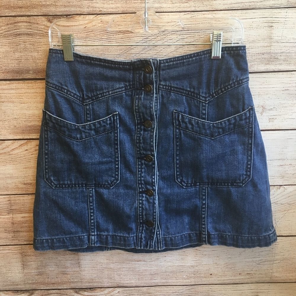 FREE PEOPLE DENIM MINI SKIRT